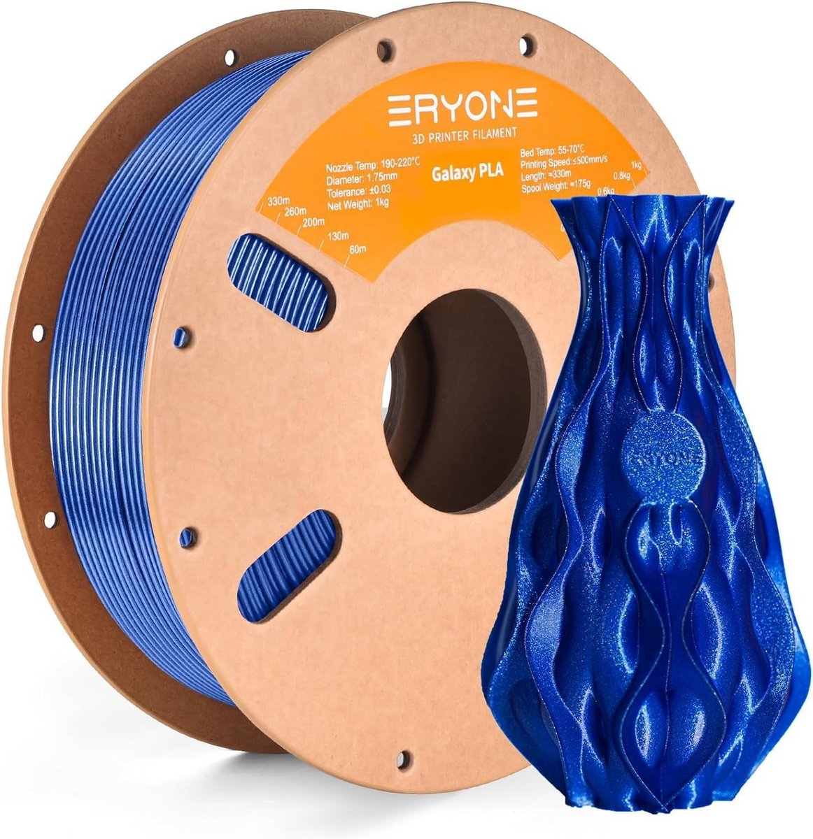 Glitter PLA 3D Printer Filament 1.75mm Blauw 1kg - Hoge Nauwkeurigheid