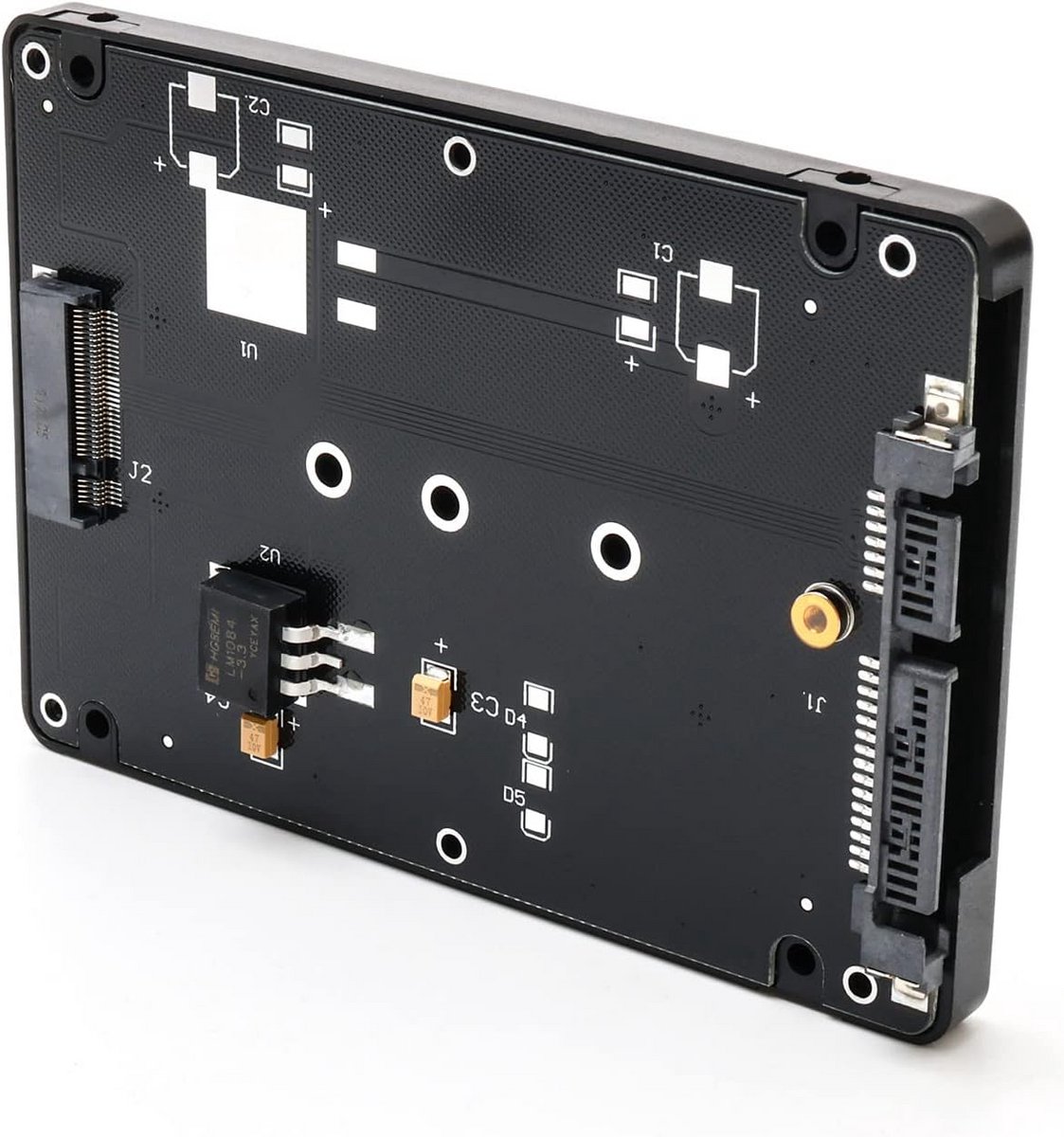 M.2 NGFF SSD naar 2.5 Inch SATA Adapter met Behuizing - Zwart voor Laptop en Desktop