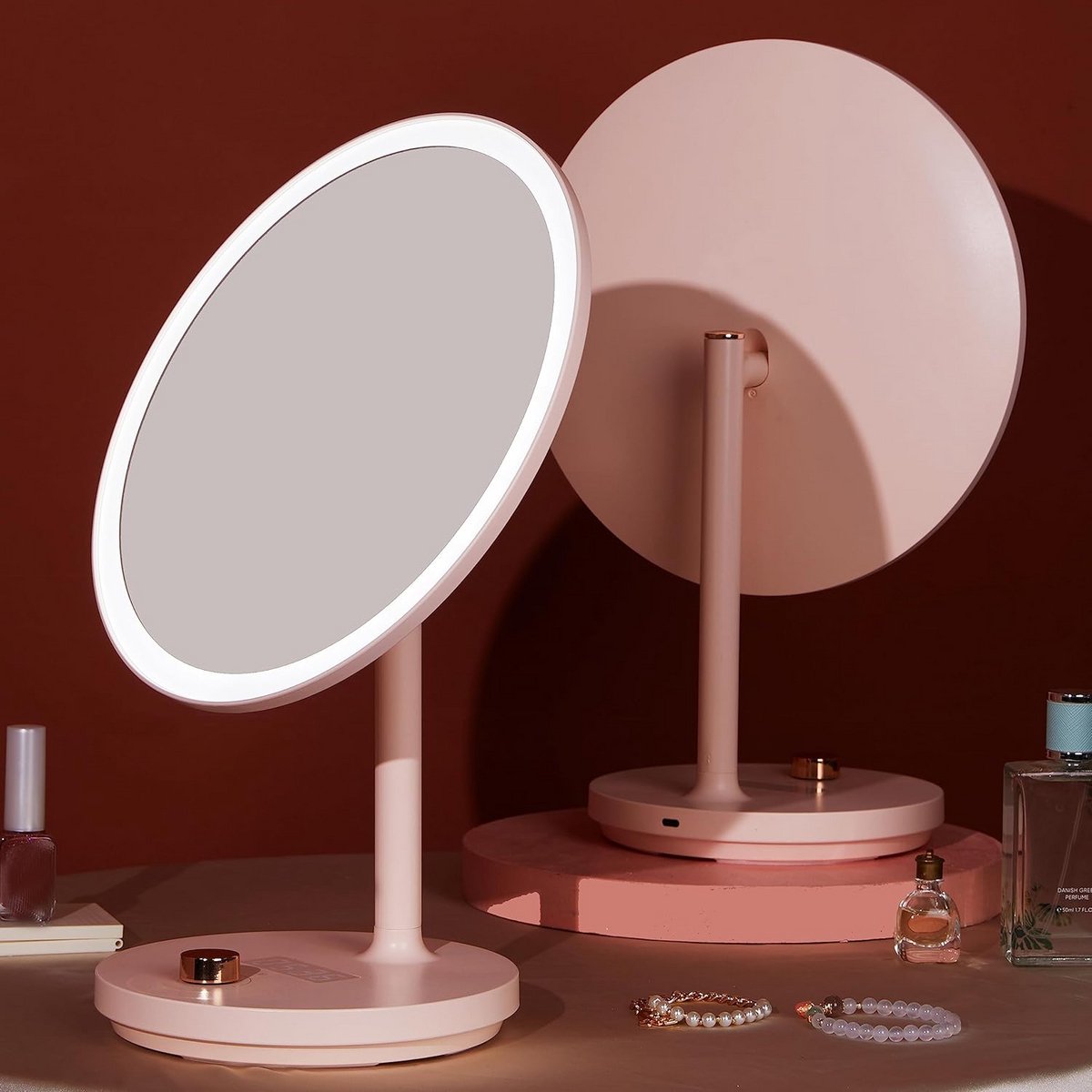 Verlichte Make-up Spiegel met 78 LED Lampen en Tijdweergave