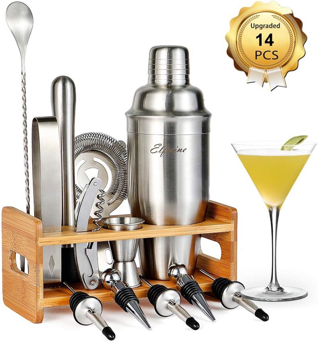 Professionele Cocktail Shaker Set 14 Delig voor het Maken van Alle Soorten Drankjes