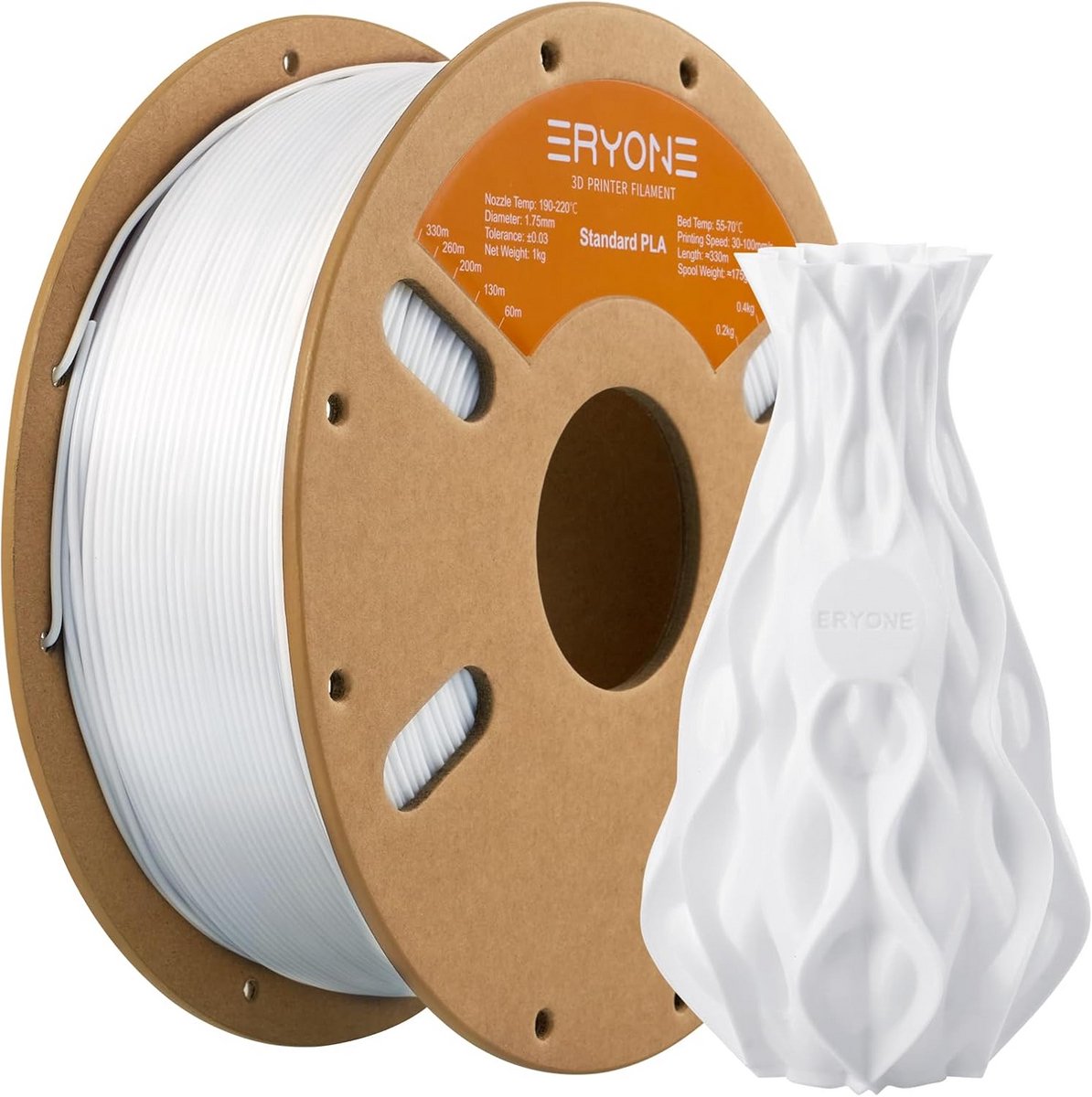 PLA Filament 1,75 mm Wit - 1 kg Spoel voor 3D Printer - Hoge Precisie ±0,03 mm