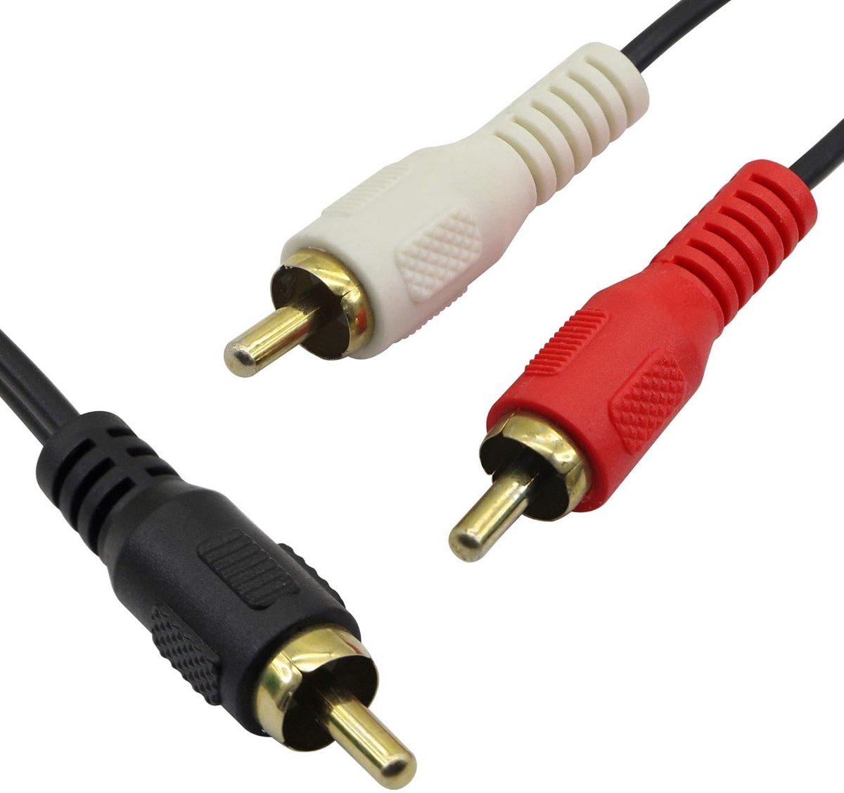 RCA naar Dubbele RCA Y-Kabel Mannelijk naar Mannelijk voor Stereo Audio Verbinding (25cm)