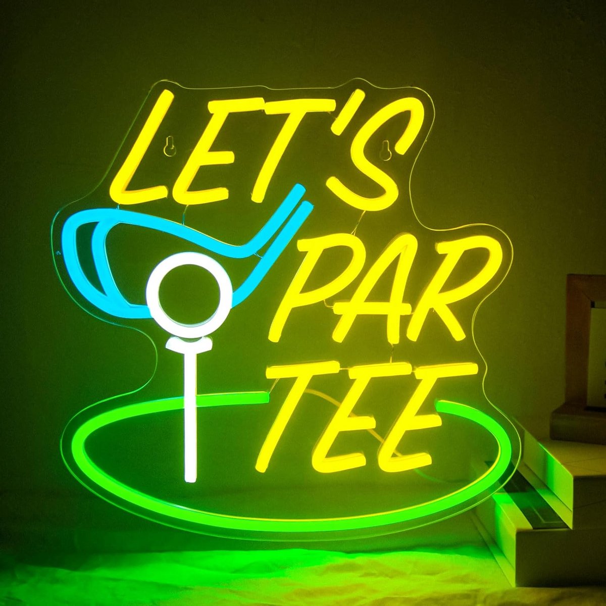 Oplaadbaar LED Neon Lichtbord 'Let's Par Tee' voor Wanddecoratie en Gaming