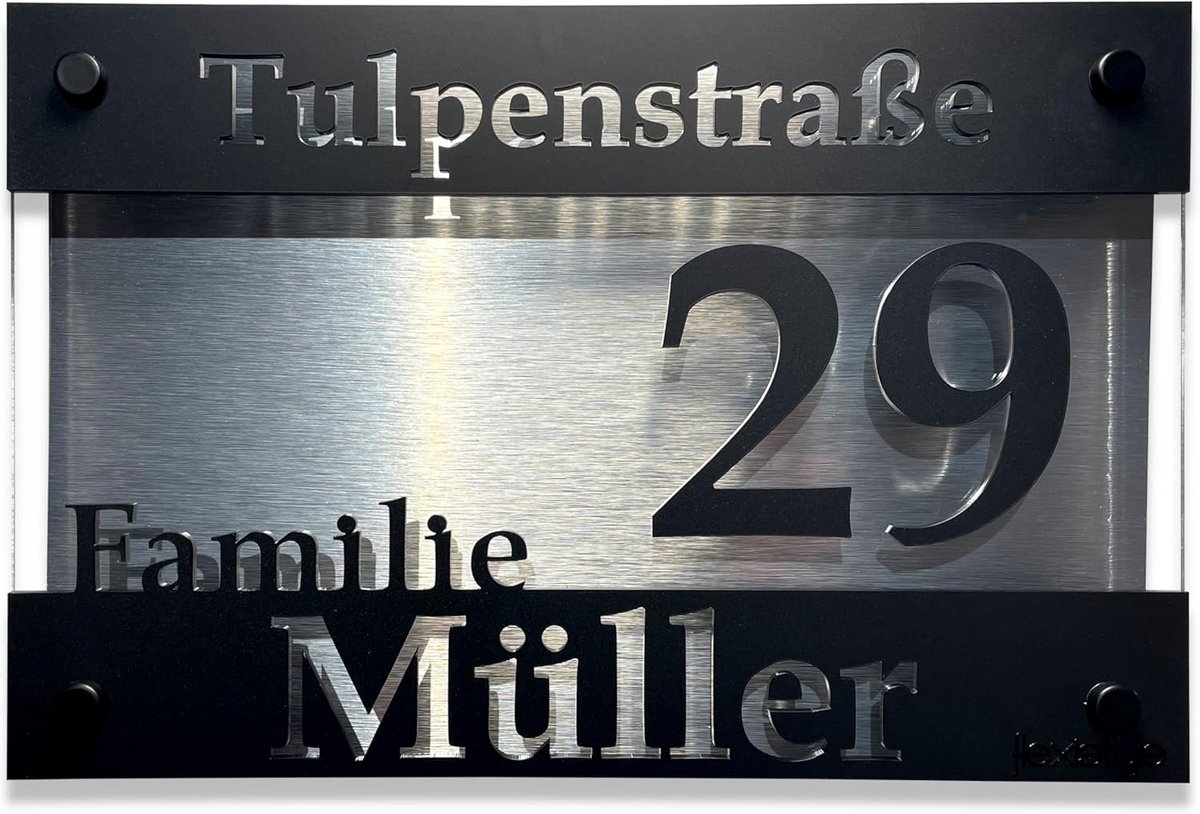 Gepersonaliseerd Huisnummer Bord Acryl Glas 3D – Modern en Stijlvol