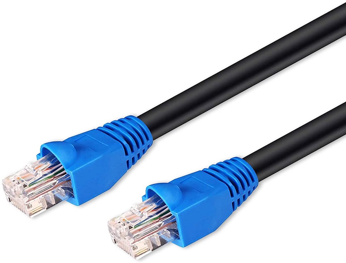 Outdoor Netwerkkabel CAT6 50m - Uv-bestendig LAN Kabel met 2x RJ45 Plug