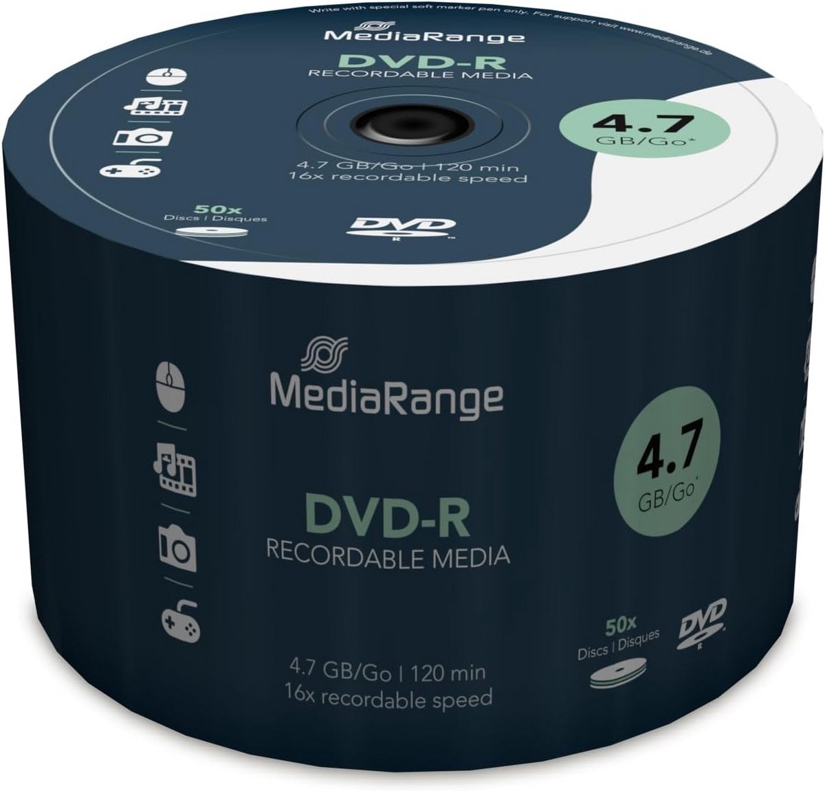 50 Stuks DVD-R Disc 4.7GB 16x Opslagmedia voor Data en Video
