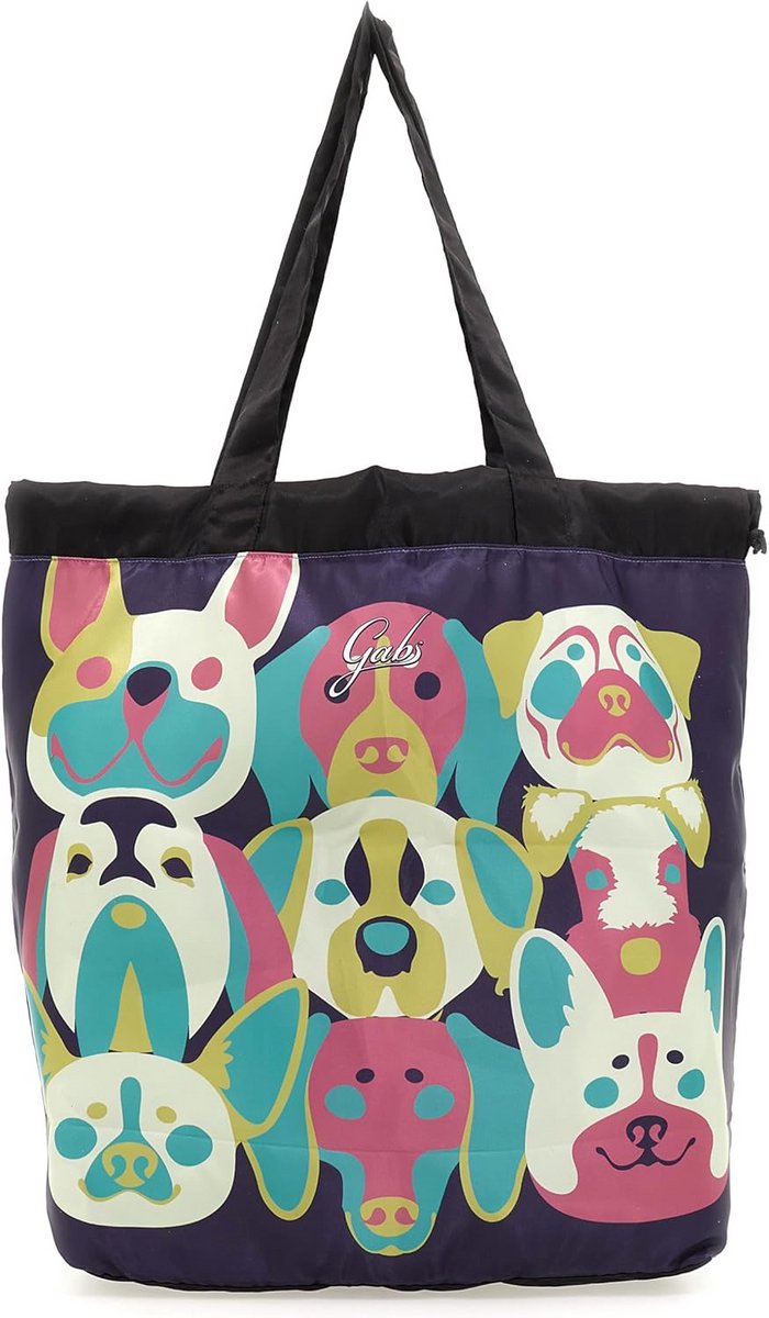 Grote Nylon Shopper Tas met Kleurrijke Pop Art Print voor Boodschappen