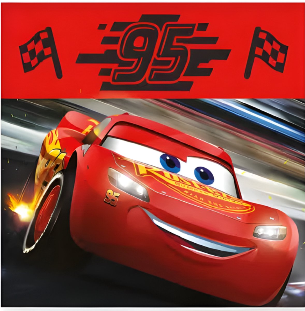 Disney Cars Flag handdoek, gezichtshanddoek, 30x30cm handdoek