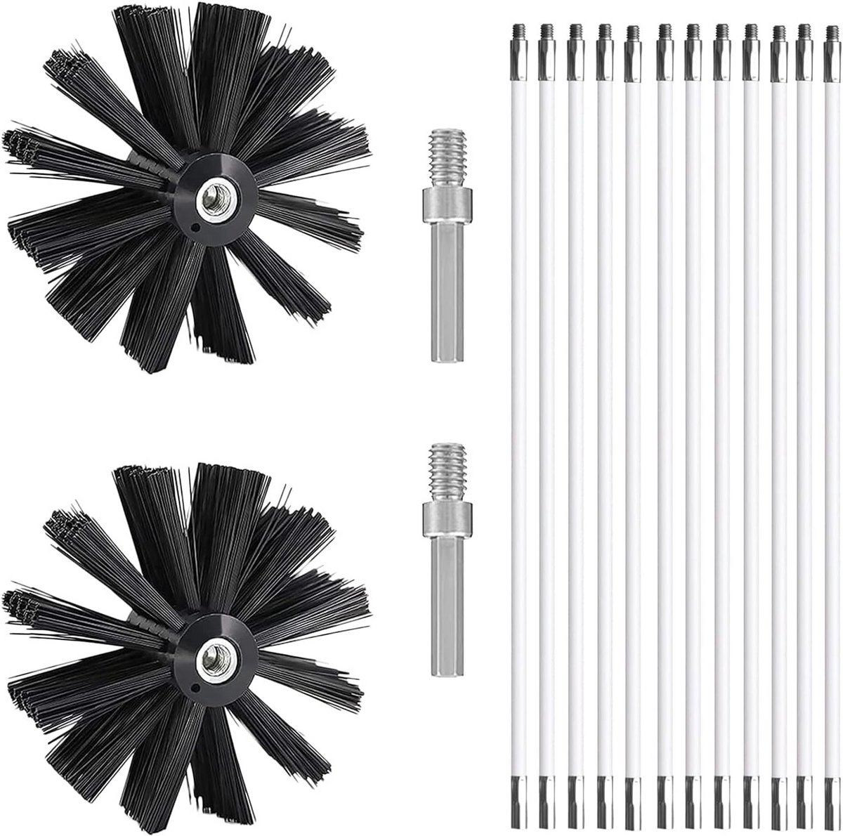 Schoorsteenborstel Set voor Kachelpijpen 150 mm Diameter