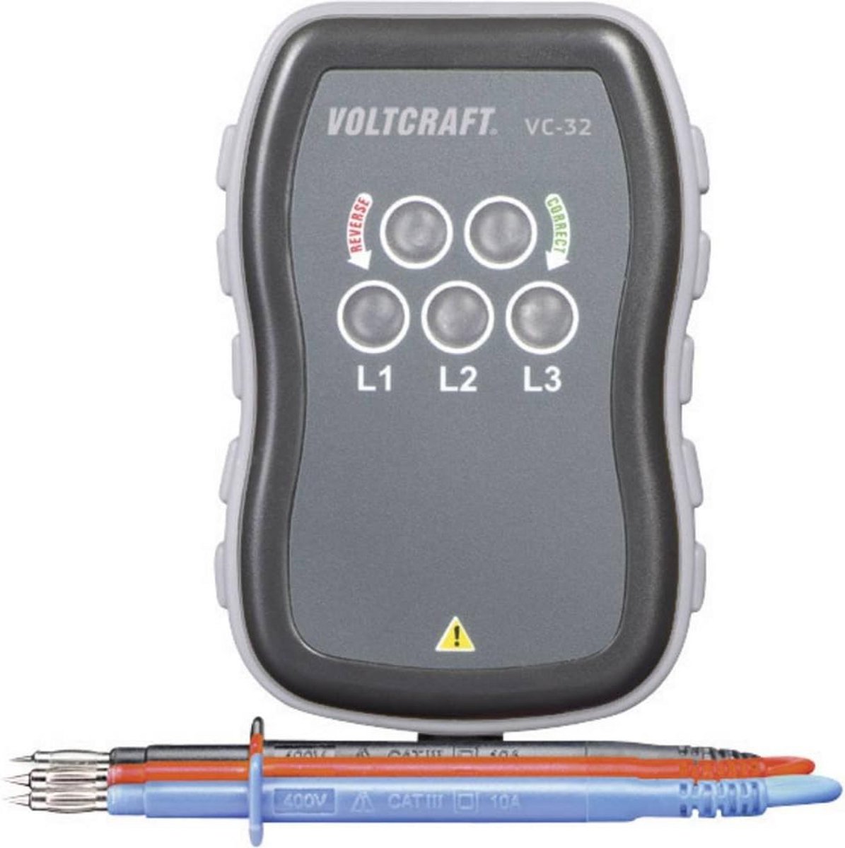 Draaiveldtester voor 3-fasen-stroomnetten CAT III 440 V