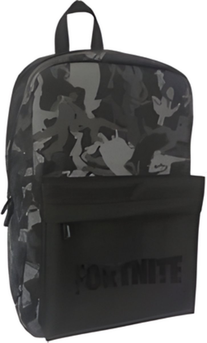 Fortnite Army Black Rugzak - 20 Liter - Stoere Legerprint - Schooltas & Sporttas - Zwart/Grijs