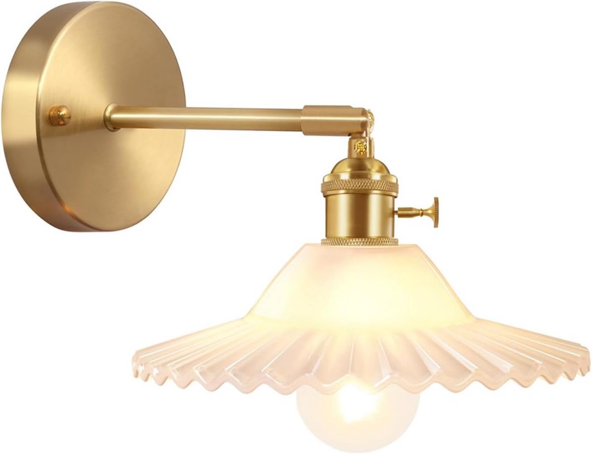 Moderne Wandlamp Wit Glas Draaibaar - Verstelbare Slaapkamer & Badkamer Verlichting