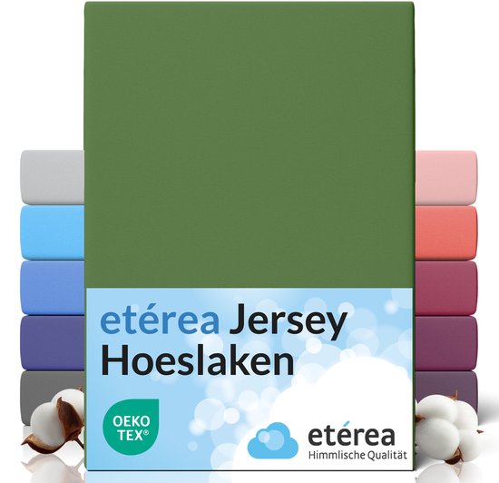 etérea Hoeslaken Jersey 100x200 - 120x200 cm Oekotex Fabriqué en Vert - 100% coton - Cactus