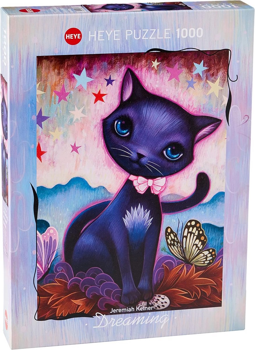 Puzzel 1000 stukjes Zwarte Kat - Kattenschilderij van Jeremiah Ketner