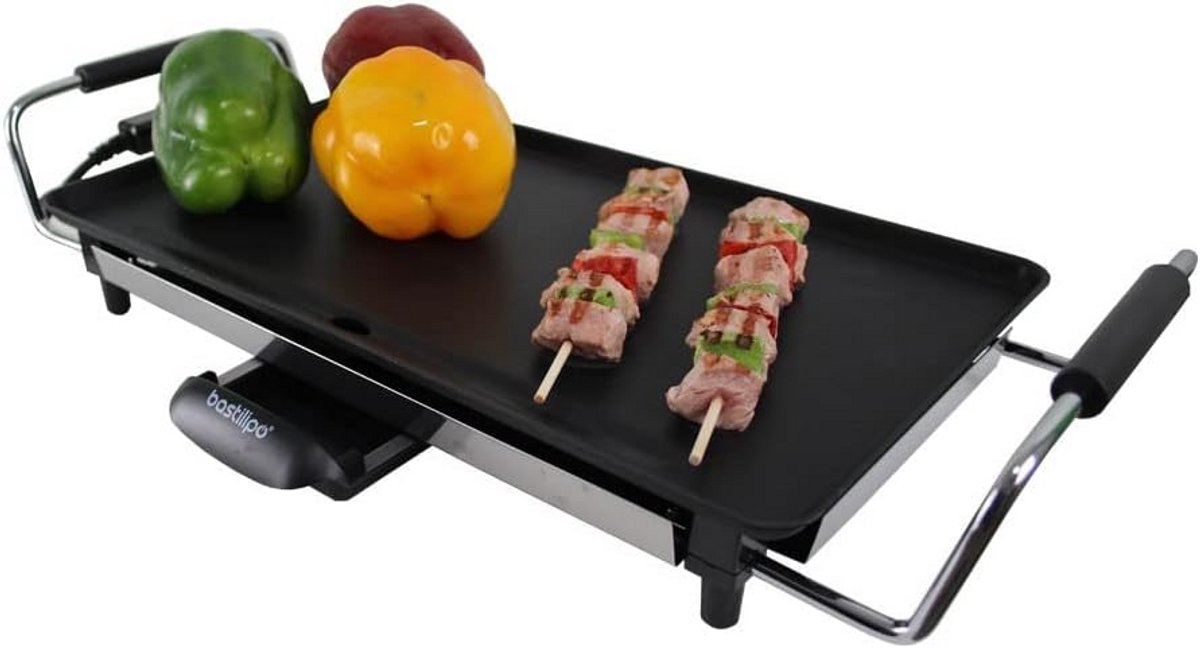 Grote Elektrische Tafel Grillplaat met Antiaanbaklaag - 2000W Inclusief Vetopvangbak