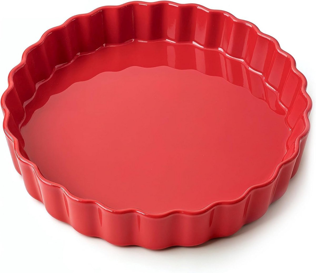 Ronde Keramische Taartvorm met Hoge Rand en Antiaanbaklaag 28 cm Rood