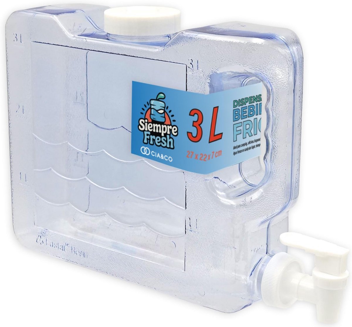 Koude Drank Dispenser voor Koelkast 3 Liter met Kraan en Deksel