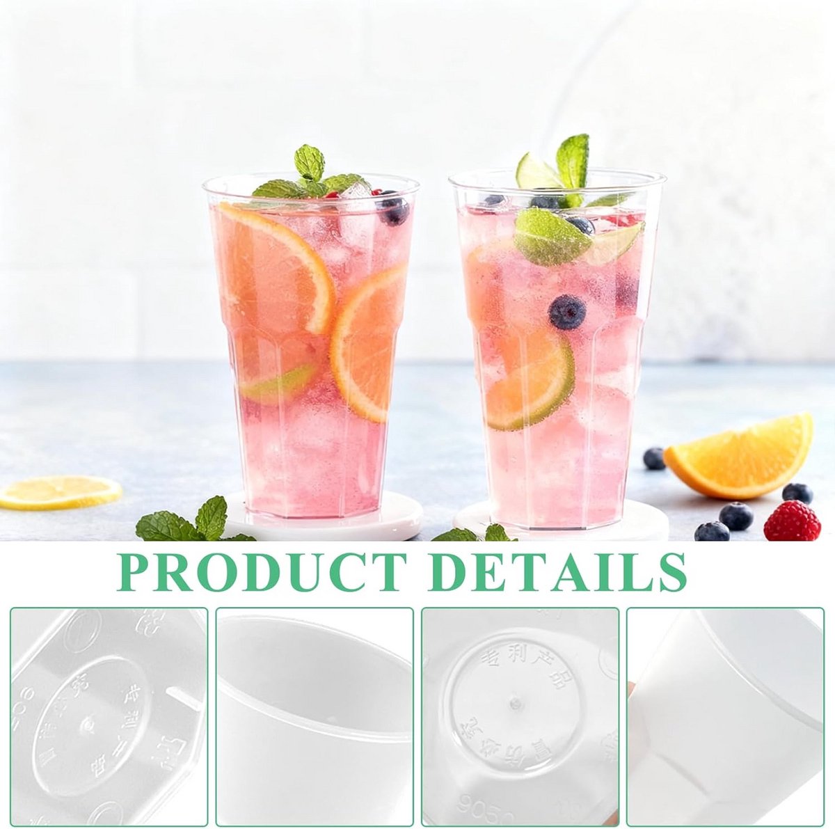 50 Herbruikbare Bekers Set 500 ml Transparant — cadeau in Cadeau-ideeën - foto 6
