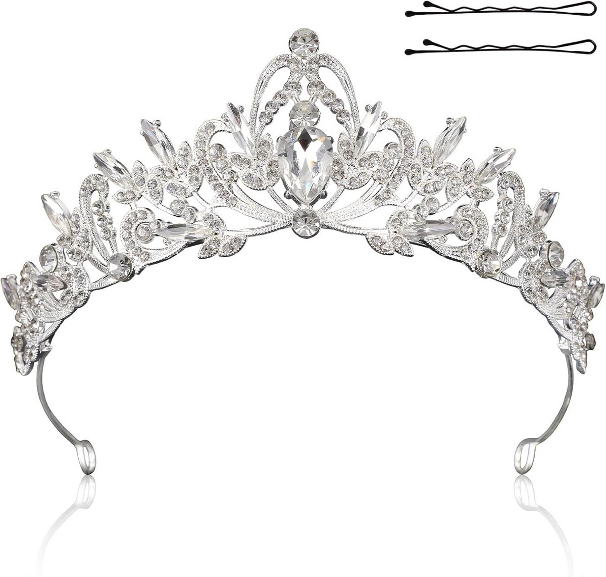 Roze Kristallen Kroon Tiara voor Meisjes en Prinsessenfeesten