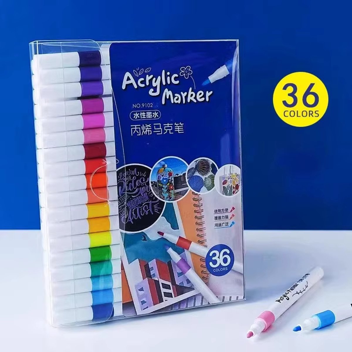 36 Acrylstiften - Marker Stiften - Verfstiften - geschikt voor volwassenen en kinderen