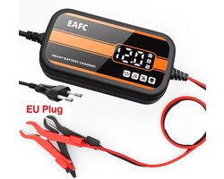 NaviSync AutoCare 12V Acculader EU – Slimme Druppellader met Digitaal Display – Onderhoud & Herstel – Voor Auto en Motor