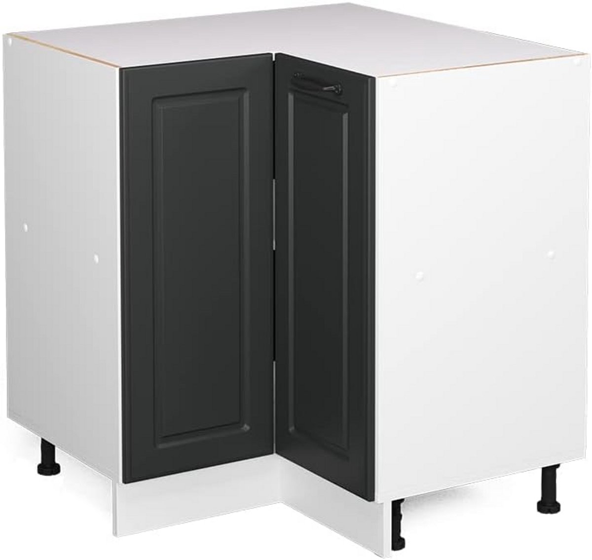Moderne Hoekonderkast Keukenmodule Landelijke Stijl Antraciet/Wit