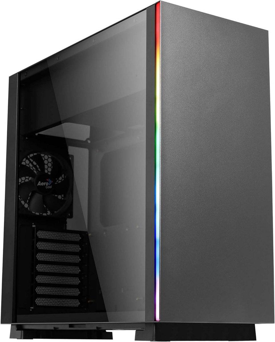 Mid-Tower ATX Gaming PC Kast met Glaspaneel en RGB Verlichting