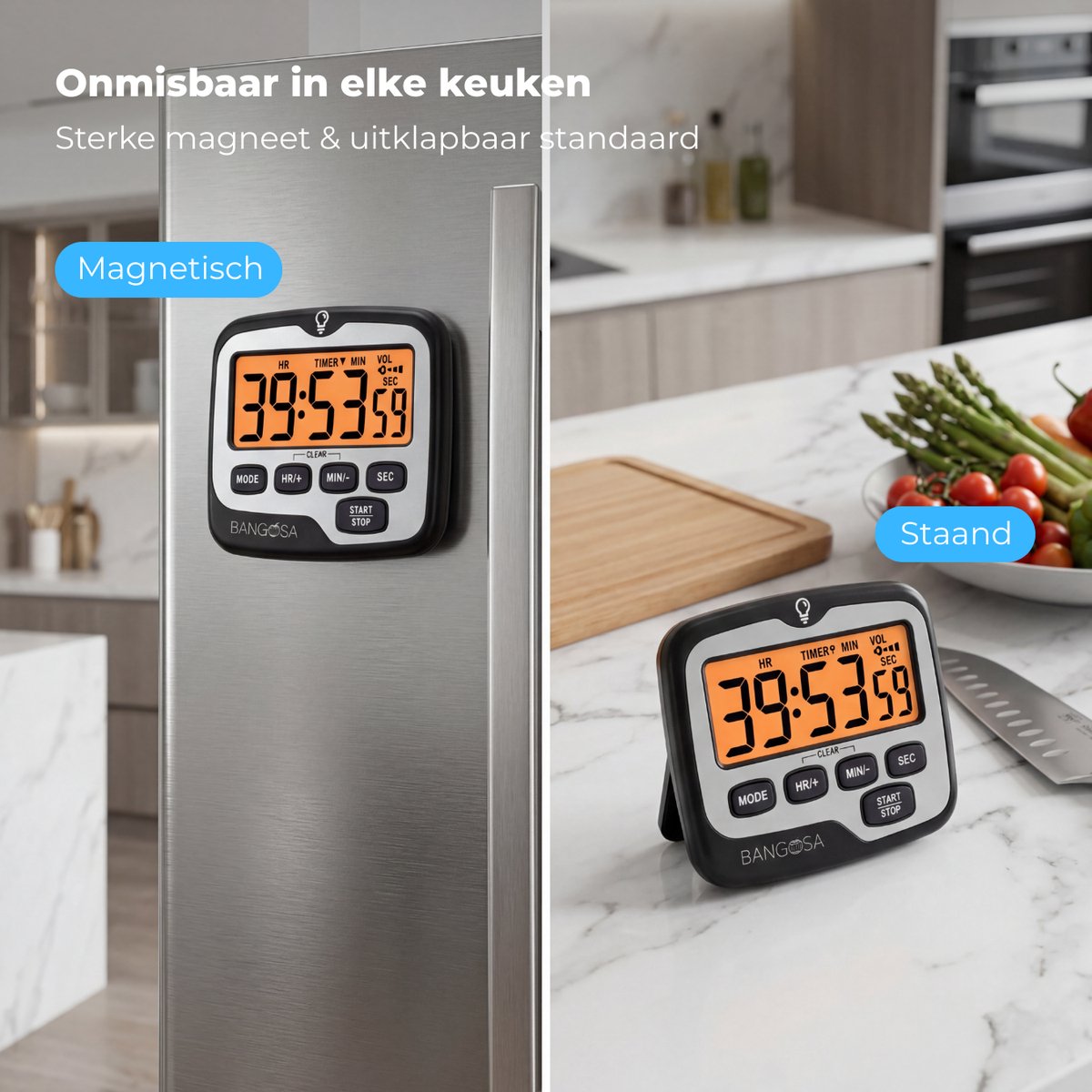 1692 keukentimer, timer voor keuken, LCD-magneet