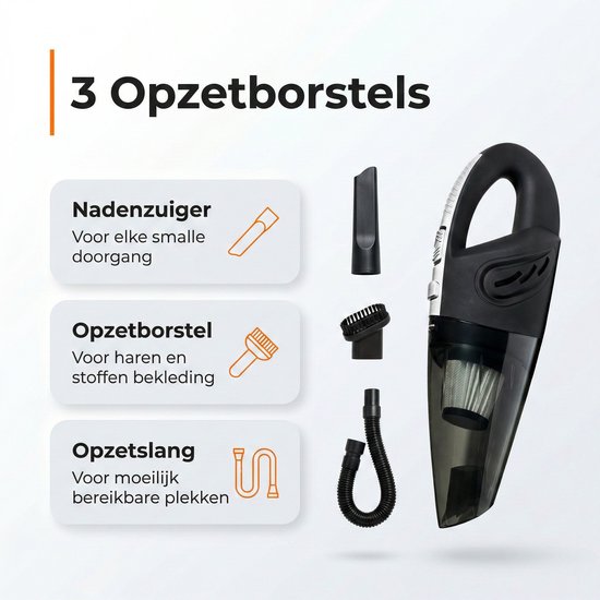 Kruimelzuiger- Kruimeldief snoerloos - Handstofzuiger met 4 opzetstukken - Zedar S300