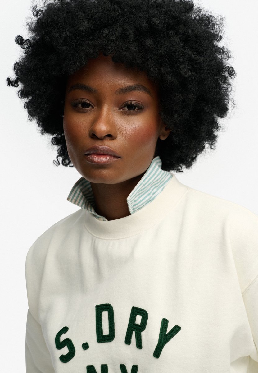 Superdry Country Club Appliqué Trui Heren Creme