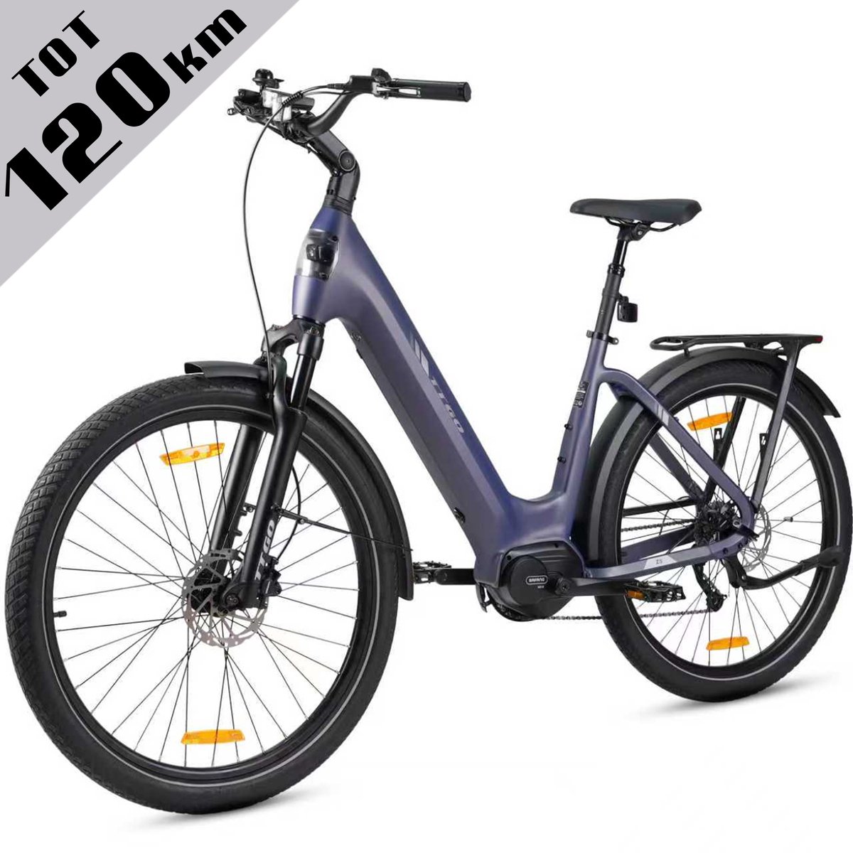 Elektrische Fiets TTGO Z5 - 36V 18AH Accu - Middenmotor - Max Actieradius 120 KM - Aluminium Lage Instapframe - 27.5×2.4 Inch Wielen - Shimano 9 Versnellingen - Hydraulische Schijfremmen - LCD Display - Elektrische Stadsfiets -Blauw