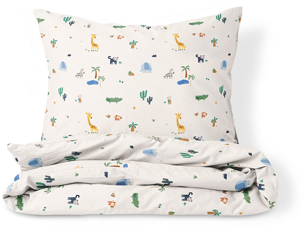 Petite Amélie Dekbedovertrekset – 140x200 cm – 100% Biologisch Katoen - Safari