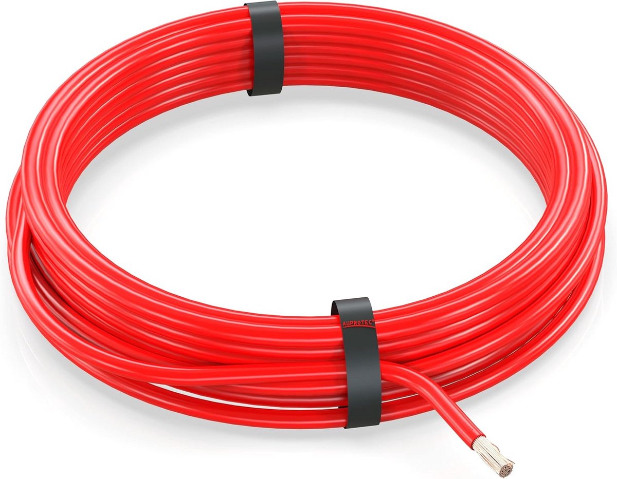 Voertuigkabel Rood 1.0 mm² 10 Meter Flexibel Koper Dunne Wanddikte Auto Bedrading