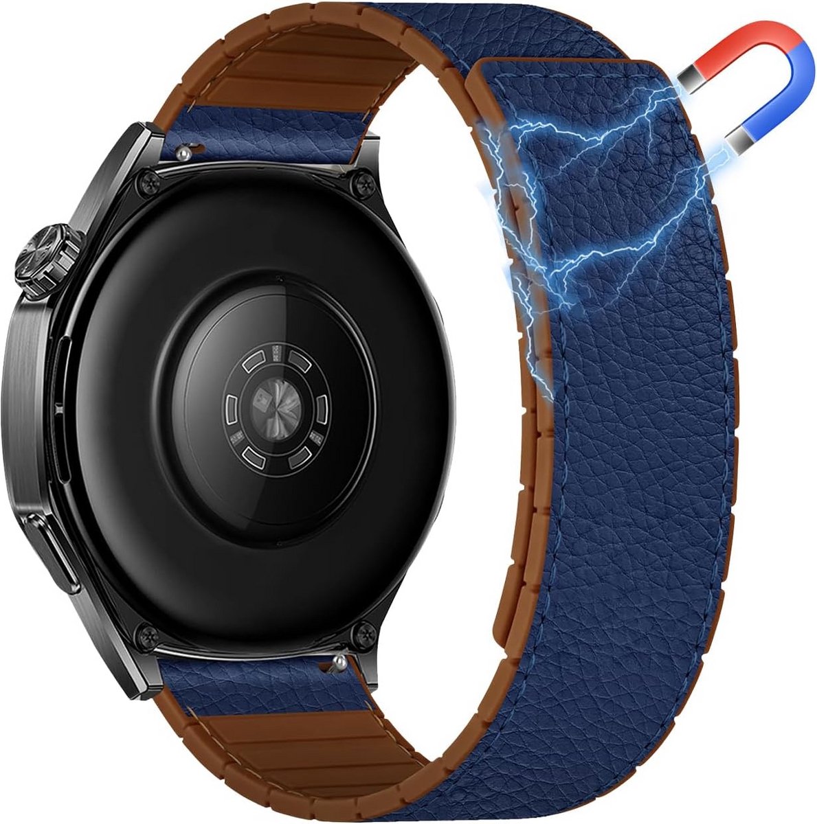 Snelwissel Horlogeband 20mm 22mm Leer & Siliconen met Veilige Magnetische Sluiting