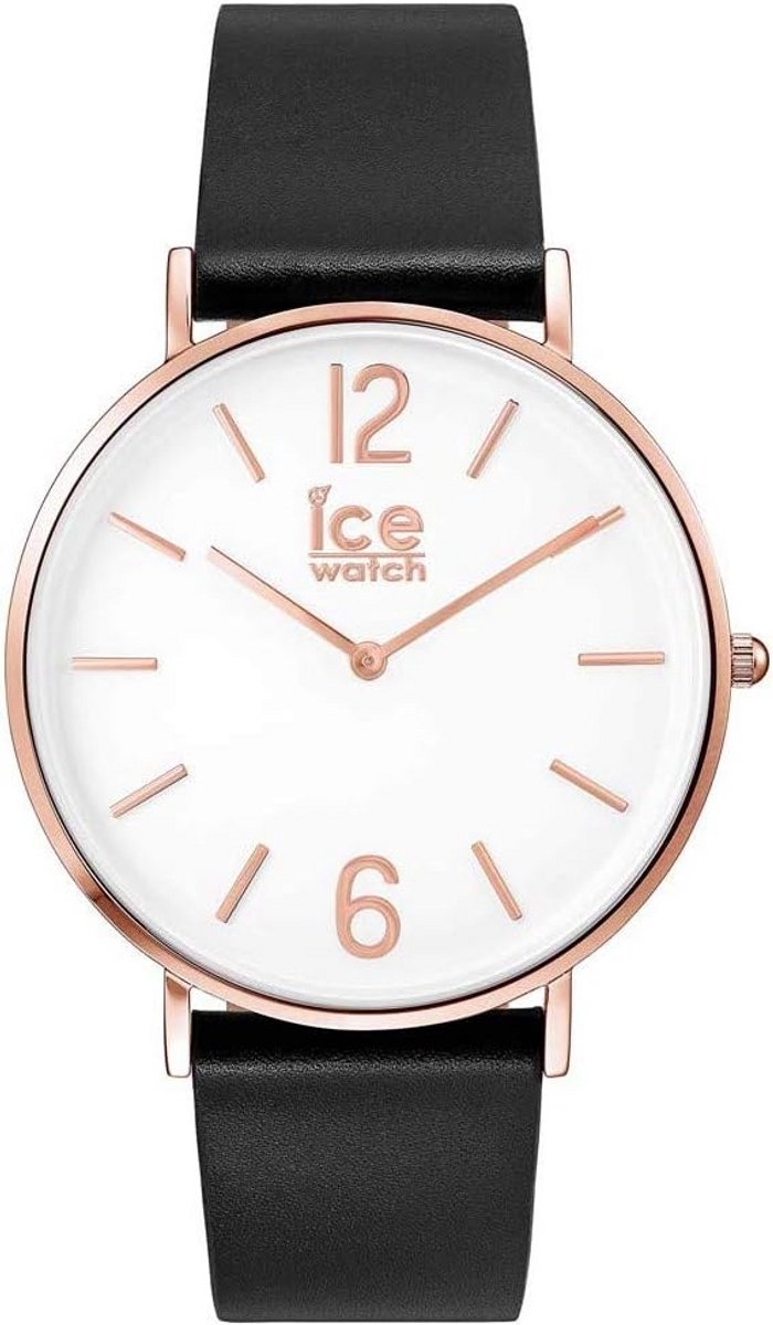 Herenhorloge met Leren Band en Roségoudkleurige Accenten