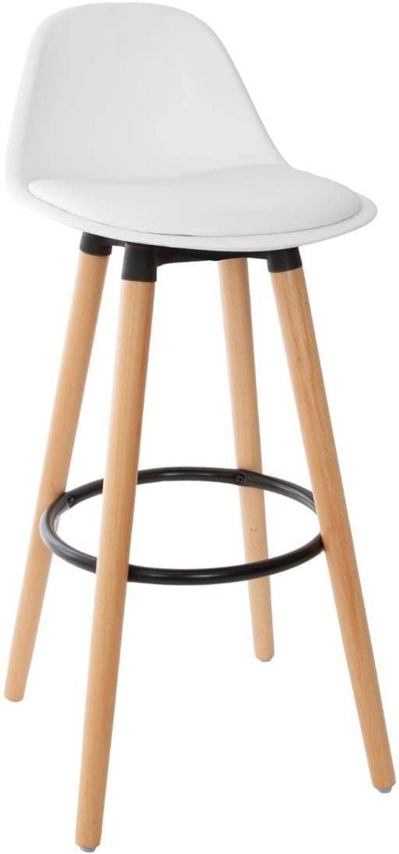 Hoge barstoel wit comfortabel tot 92 cm hoog
