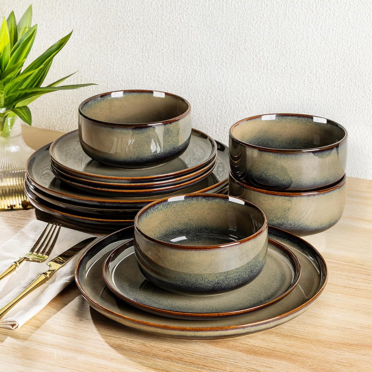 Compleet 12-delig Servies Set voor Vier Personen