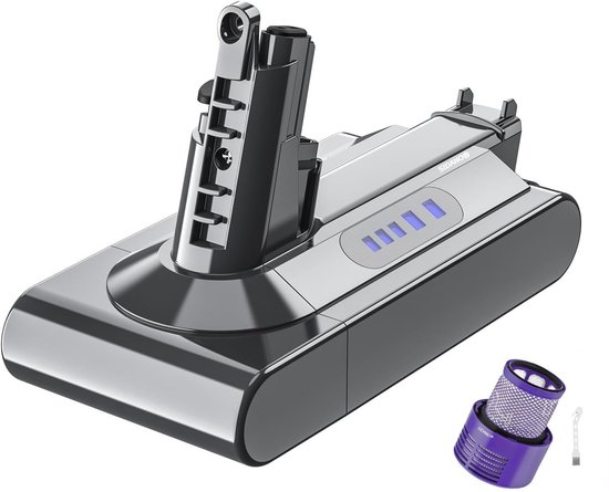 SIDANO® Vervangende Accu – Batterij geschikt voor Dyson V10 / SV12 – Absolute – Animal – 25.2V – 4000mAh met HEPA filter en borstel
