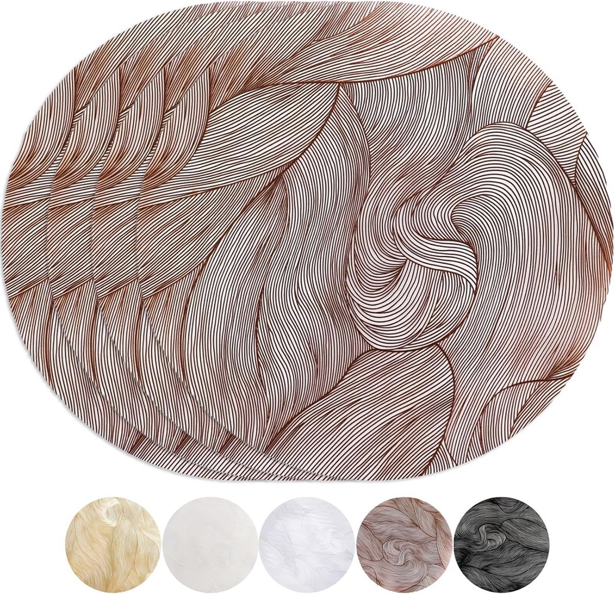 Set van 4 Ronde Bruine Placemats 38 cm Hittebestendig en Antislip PVC Tafelmatten