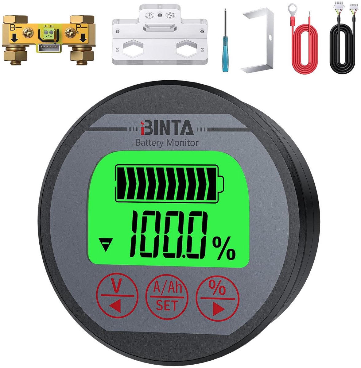 Accu Monitor Tester Voltmeter Ampèremeter 8-120V 0-150A met LCD Display voor Auto Camper Caravan Motorboot