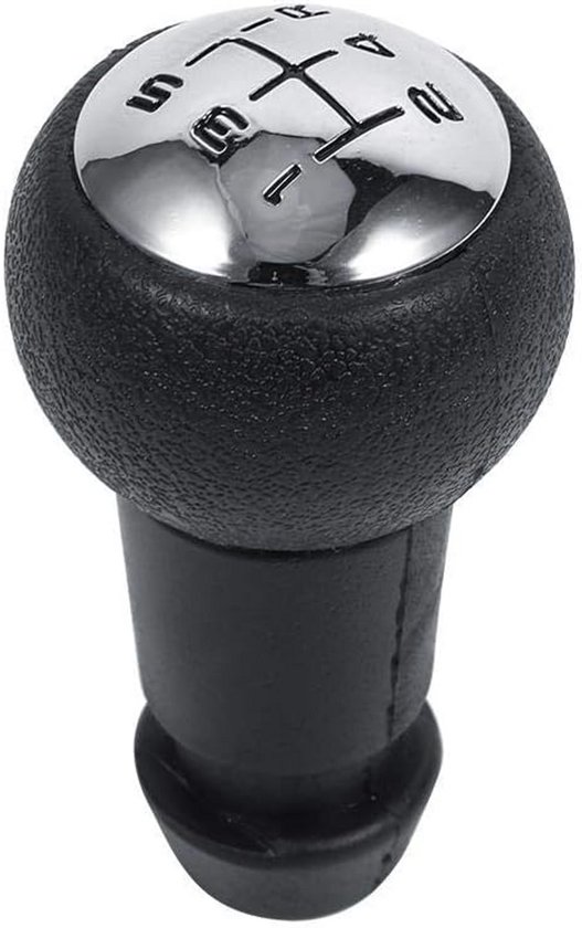 Schakelpook Handvat - Versnellingspook Knop - Auto Interieur - 5 Versnellingen - Zilver Zwart — afbeelding 2