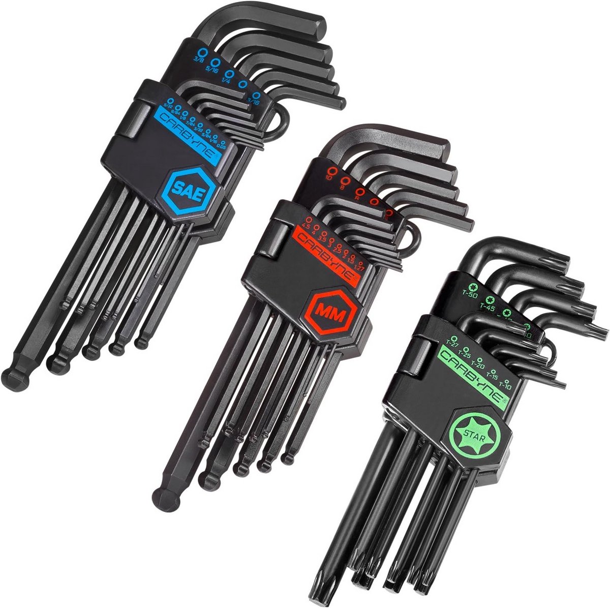 Lange Arm Inbussleutel Set (35 Delig) - Metrische en Inch Maten & Torx | S2 Staal