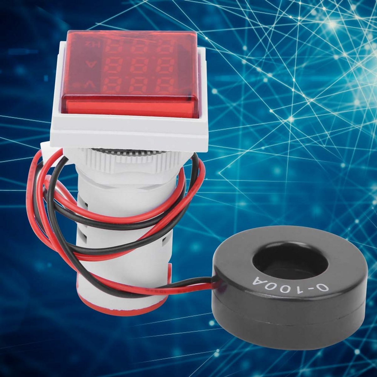 Digitale Wisselstroommeter met Spanning, Stroom en Frequentie Display