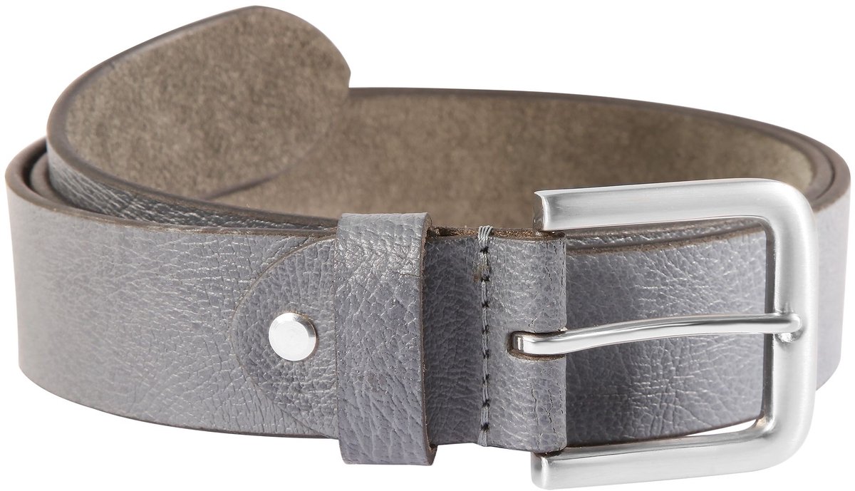 Leonardo Verrelli Leonardo Verrelli unisex riem LV0046 hoogwaardig echt leer, grijs, 80 cm - 140 cm (taille)