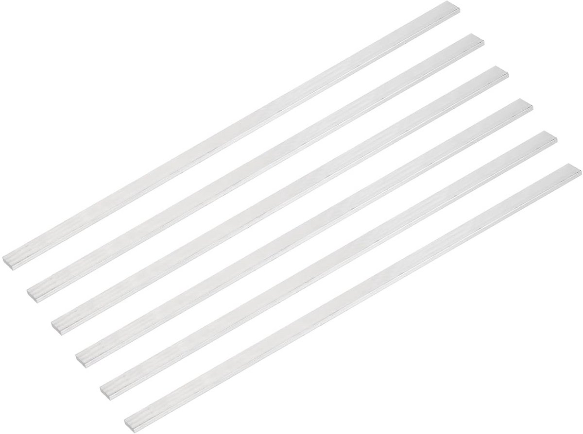 6x Aluminium Platte Staven 3mm x 10mm x 305mm - 6061 Precisie Aluminium Profiel