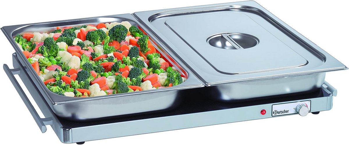 Professionele Warmhoudplaat GN 2/1 - Hoge Kwaliteit Aluminium