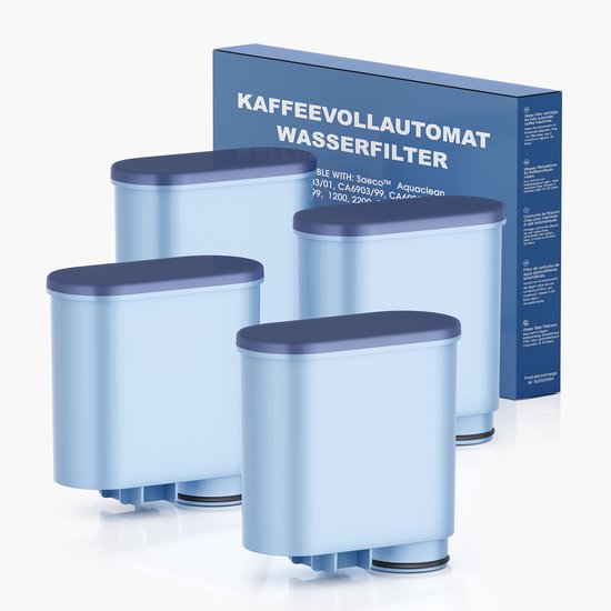 4x Mutital Waterfilter voor Philips Saeco - Filterpatroon voor Koffiemachine - Compatibel met CA6903 AquaClean LatteGo - 3 Maanden per Filter