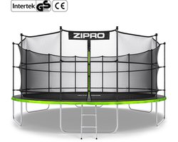 ZIPRO Jump Pro IN - Trampoline met veiligheidsnet - Ø496cm 16FT - Voor kinderen en volwassenen - Inclusief Ladder - max. 150 kg - Extra Groot