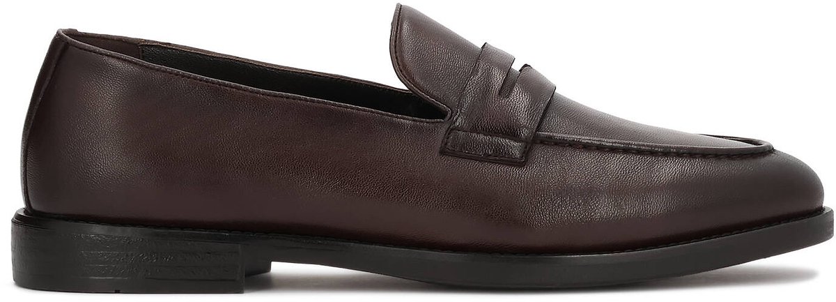 Brown leather men's loafers