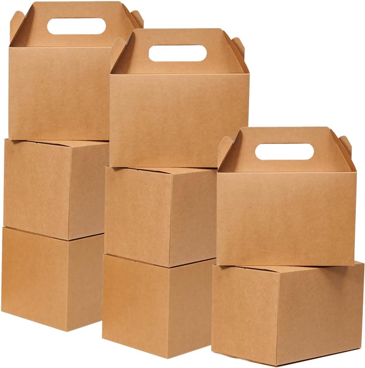 15x Grote Kraft Cadeautrommels met Handvat voor Feest en Lunch (22x15x15 cm)
